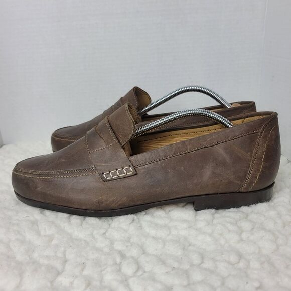 Adelante The Luca Men's Size 11D Slip On Penny Loafers Brown Nubuck Shoes - Picture 3 of 10